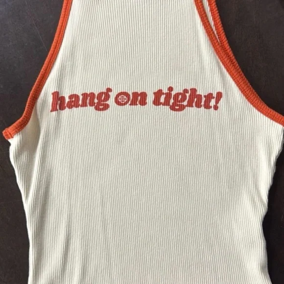 Harley-Davidson Cream and Orange Ribbed Tank Top - Picture 1 of 2